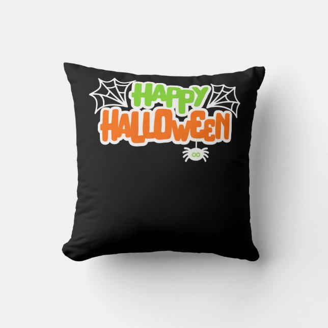 Happy Halloween Niedlich Spider Web Kissen (Vorderseite)