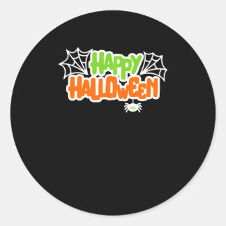 Happy Halloween Niedlich Spider Web Runder Aufkleber
