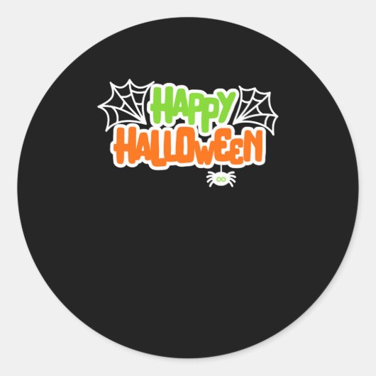 Happy Halloween Niedlich Spider Web Runder Aufkleber (Vorderseite)