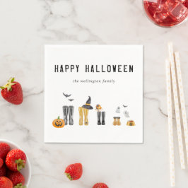 Happy Halloween Niedlich Spooky Watercolor Familie Serviette