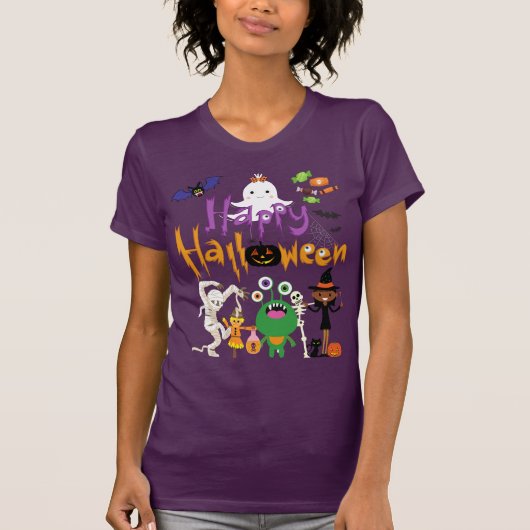 Happy Halloween Niedlich und Spooky T-Shirt (Vorderseite)