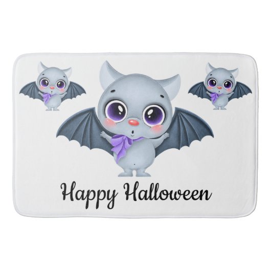 Happy Halloween Niedliche Fledermäuse Badematte (Vorderseite)