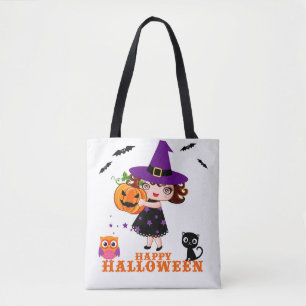 Happy Halloween niedliche Hexe Tasche