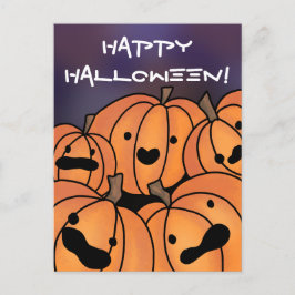 "Happy Halloween" Niedliche KürbispappIllustration Postkarte
