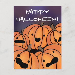 "Happy Halloween" Niedliche KürbispappIllustration Postkarte