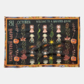 Happy Halloween Niedliche Monster und Hexe Geschirrtuch (Horizontal)