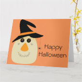 Happy Halloween Niedliche Scarecrow und Spider Karte (Gelbe Blume)