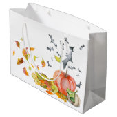 Happy Halloween Niedlicher Cartoon Hexenmäuse Große Geschenktüte (Rückseite Schrägansicht)