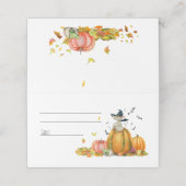 Happy Halloween Niedlicher Cartoon Hexenmäuse Platzkarte (Außenseite Aufgefaltet)