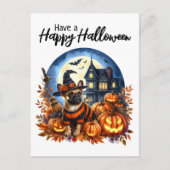Happy Halloween, Niedlicher französischer Bulldogg Postkarte (Vorderseite)