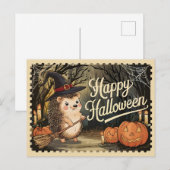 Happy Halloween Niedlicher Igel Postkarte (Vorne/Hinten)