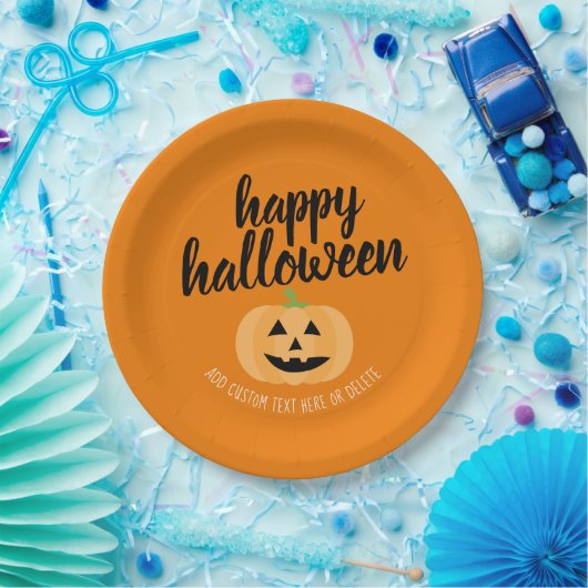 Happy Halloween - Niedlicher Pumpkin Jack-o-Lanter Pappteller (Party)