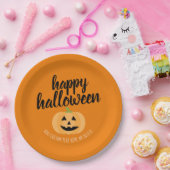 Happy Halloween - Niedlicher Pumpkin Jack-o-Lanter Pappteller (Party)