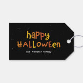 Happy Halloween niedlicher Spaß personalisiert Geschenkanhänger (Vorderseite (Horizontal))