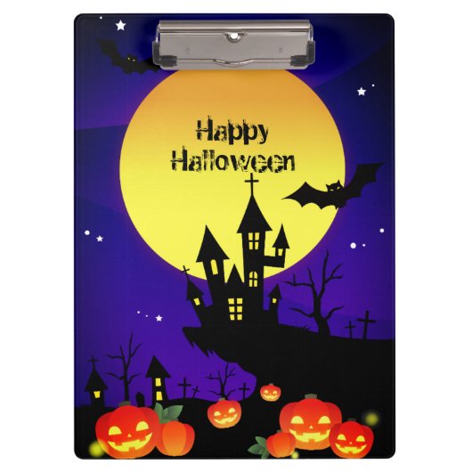 Happy Halloween Night Clipboard Klemmbrett (Vorderseite)