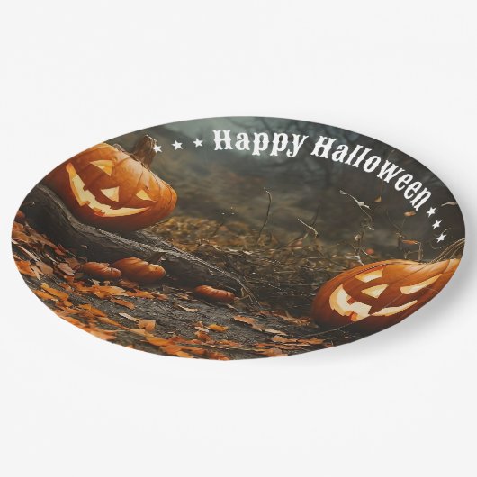 Happy Halloween Night Collection Pappteller (Schrägansicht)