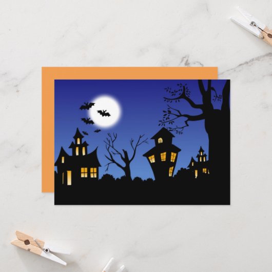 Happy Halloween Night Karte (Vorderseite/Rückseite Beispiel)