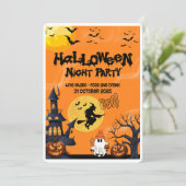 Happy Halloween Night Party Einladung (Stehend Vorderseite)