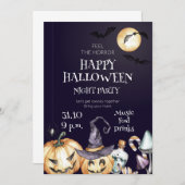 Happy Halloween Night Party Invitation Einladung (Vorne/Hinten)
