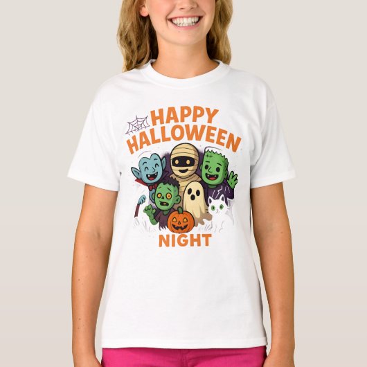 Happy Halloween Night Unisex Kleidung Weibliche T-Shirt (Vorderseite)
