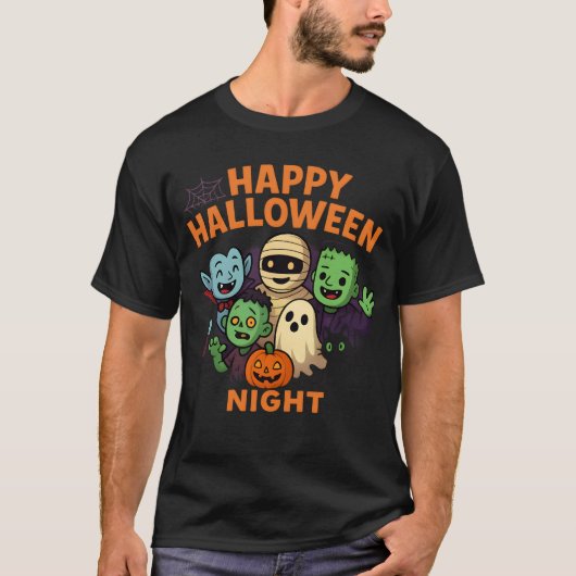 Happy Halloween Night Unisex Kleidung Weibliche T-Shirt (Vorderseite)