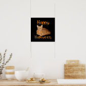 Happy Halloween Non-Beängstigend Orange Tabby Cat Poster (Küche)