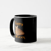 Happy Halloween Non-Beängstigend Orange Tabby Cat Tasse (Vorderseite Links)