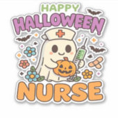 Happy Halloween Nurse Shirt - Niedlich Spooky Medi Aufkleber (Vorderseite)