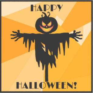 Happy Halloween Orange Black Aufkleber