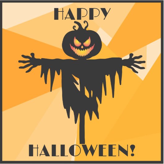 Happy Halloween Orange Black Aufkleber (Vorderseite)