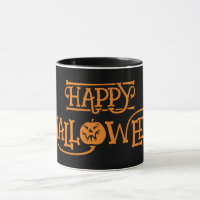Happy Halloween Orange Black Coffee