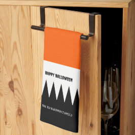 Happy Halloween Orange Black Personalisiert Geschirrtuch