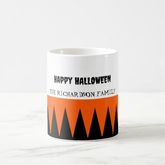 Happy Halloween Orange Black Personalisiert Kaffeetasse (Mittel)