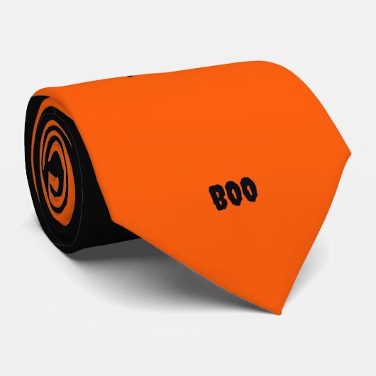 Happy Halloween Orange Black Personalisiert Krawatte (Gerollt)