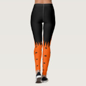 Happy Halloween Orange Black Personalisiert Leggings (Rückseite)