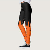 Happy Halloween Orange Black Personalisiert Leggings (Links)