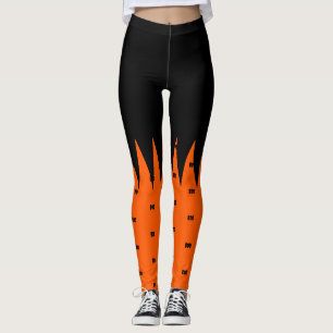 Happy Halloween Orange Black Personalisiert Leggings