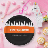 Happy Halloween Orange Black Personalisiert Pappteller (Party)