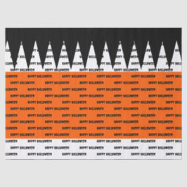 Happy Halloween Orange Black Personalisiert Seidenpapier