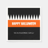 Happy Halloween Orange Black Personalisiert Serviette (Vorderseite)