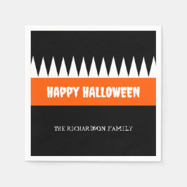 Happy Halloween Orange Black Personalisiert Serviette