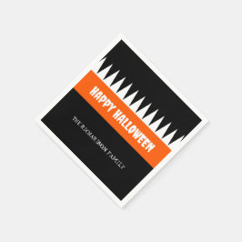 Happy Halloween Orange Black Personalisiert Serviette