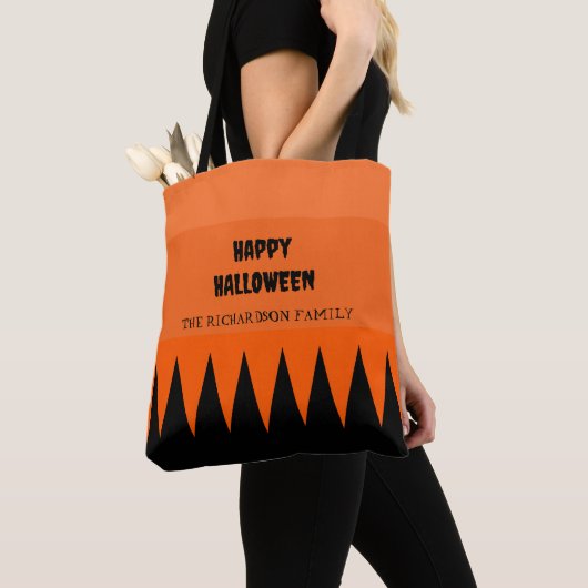 Happy Halloween Orange Black Personalisiert Tasche (Von Nahem)