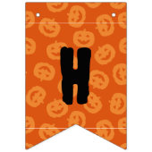 Happy Halloween Orange Black Pumpkin Gemustert Wimpelkette (Erste Fahne)