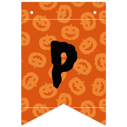 Happy Halloween Orange Black Pumpkin Gemustert Wimpelkette (Dritte Fahne)