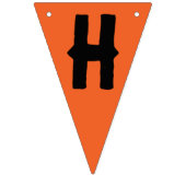 Happy Halloween Orange Black Skull Ghost Wimpelkette (Zweite Fahne)