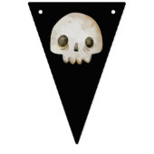 Happy Halloween Orange Black Skull Ghost Wimpelkette (Erste Fahne)
