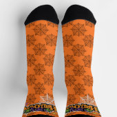 Happy Halloween Orange Black Spiderweb Niedlich Socken (Oben)