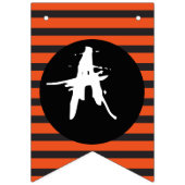 Happy Halloween Orange Black Striped Fun Schriftar Wimpelkette (Zweite Fahne)