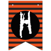 Happy Halloween Orange Black Striped Fun Schriftar Wimpelkette (Erste Fahne)